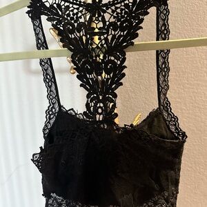 Elegant Black Lace Lingerie Top